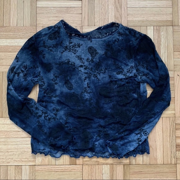 Tops - Unbranded Tie Dye Mesh Paisley Long Sleeve